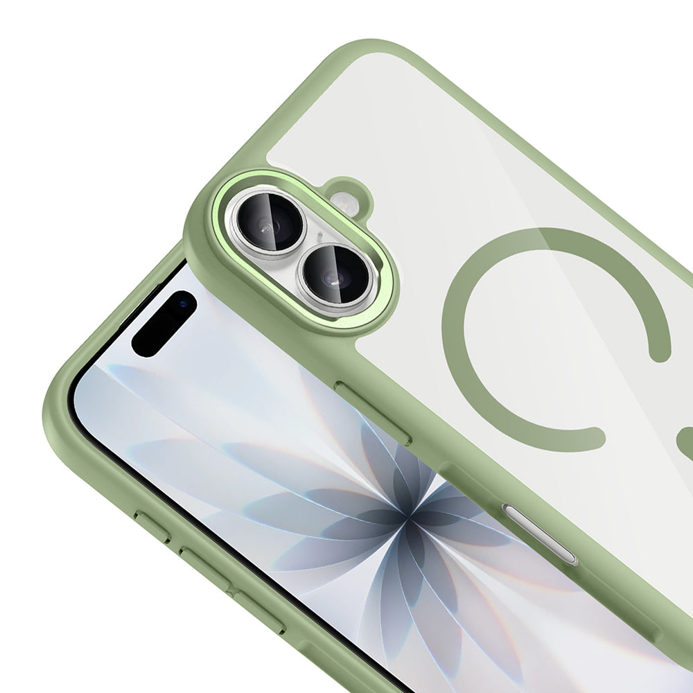 Apple iPhone 17 Kılıf M-Safe Şarj Özellikli Metal Kamera Çerçeveli Zore Tiko Kapak Lila