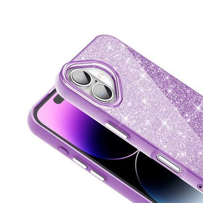 Apple iPhone 17 Kılıf M-safe Şarj Özellikli Parlayan Simli Zore Okso Kapak Pembe