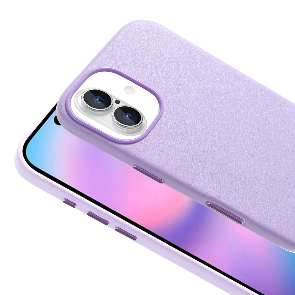 Apple iPhone 17 Kılıf M-safe Şarj Özellikli PU Deri Görünümlü Zore Kupra Kapak Mor