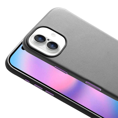 Apple iPhone 17 Kılıf M-safe Şarj Özellikli PU Deri Görünümlü Zore Kupra Kapak Gri