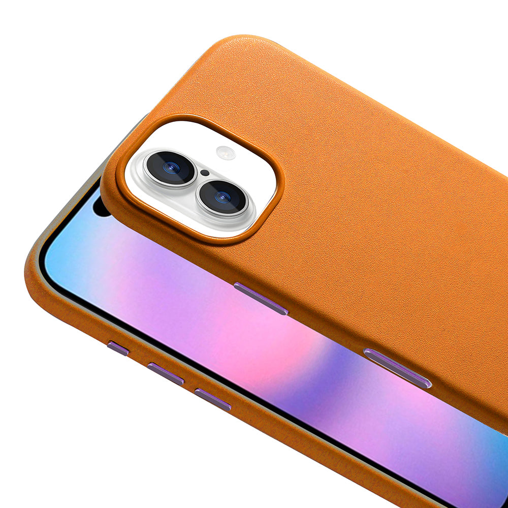 Apple iPhone 17 Kılıf M-safe Şarj Özellikli PU Deri Görünümlü Zore Kupra Kapak Lacivert