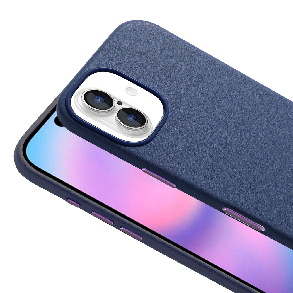 Apple iPhone 17 Kılıf M-safe Şarj Özellikli PU Deri Görünümlü Zore Kupra Kapak Turuncu