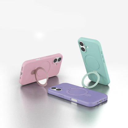 Apple iPhone 17 Kılıf M-safe Şarj Özellikli Standlı Zore Samara Kapak Desert Gold