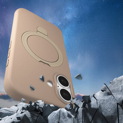 Apple iPhone 17 Kılıf M-safe Şarj Özellikli Standlı Zore Samara Kapak Lacivert