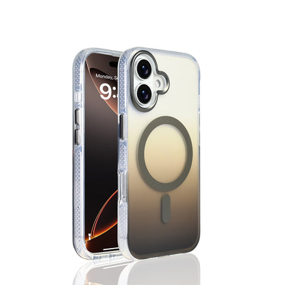 Apple iPhone 17 Kılıf M-safe Şarj Özellikli Transparan Renk Geçişli Zore Toros Kapak Gri