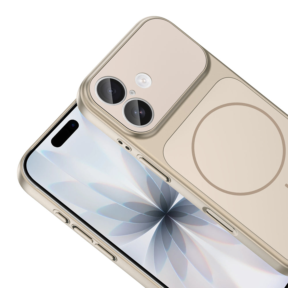 Apple iPhone 17 Kılıf Zore M-Safe Şarj Özellikli Kamera Korumalı Formen Kapak Turuncu