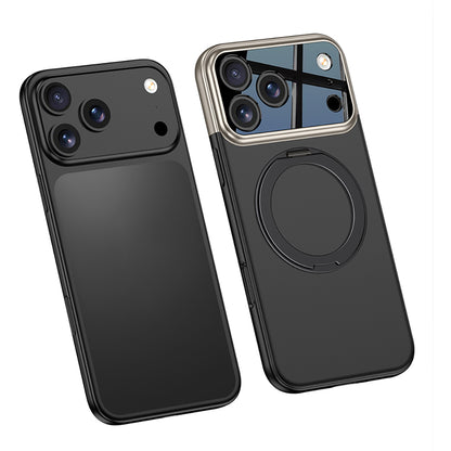 Apple iPhone 17 Pro Kılıf M-safe Şarj Özellikli 360 Derece Standlı Çift Parçalı Zore Torino Kapak Siyah