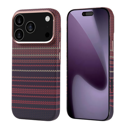 Apple iPhone 17 Pro Kılıf M-safe Şarj Özellikli Karbon Fiber Görünümlü Zore Nekst Kapak Lacivert