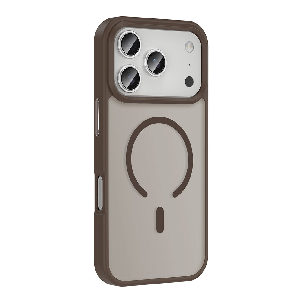 Apple iPhone 17 Pro Kılıf M-safe Şarj Özellikli Mat Arka Yüzey Zore Sio Kapak Turuncu