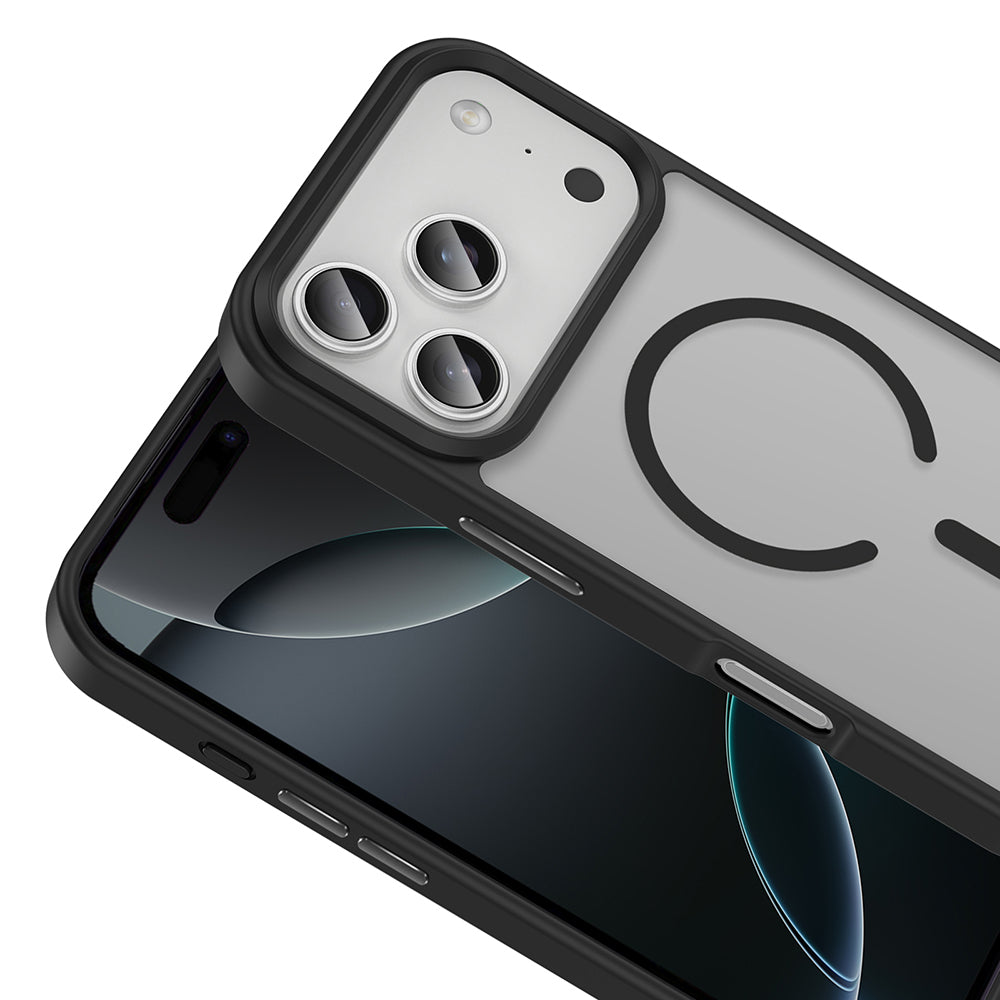 Apple iPhone 17 Pro Kılıf M-safe Şarj Özellikli Mat Arka Yüzey Zore Sio Kapak Gri