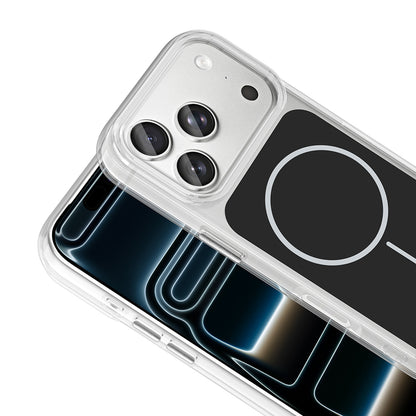 Apple iPhone 17 Pro Kılıf M-Safe Şarj Özellikli Metal Buton Tasarımlı Zore İkonik Sert Silikon Kapak Turuncu