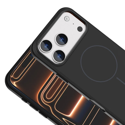 Apple iPhone 17 Pro Kılıf M-Safe Şarj Özellikli Metal Kamera Çerçeveli Zore Edi Silikon Kapak Titanyum-Gri