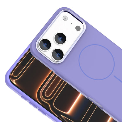 Apple iPhone 17 Pro Kılıf M-Safe Şarj Özellikli Metal Kamera Çerçeveli Zore Edi Silikon Kapak Turuncu