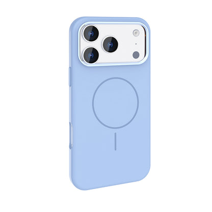 Apple iPhone 17 Pro Kılıf M-Safe Şarj Özellikli Metal Kamera Çerçeveli Zore Edi Silikon Kapak Titanyum-Gri