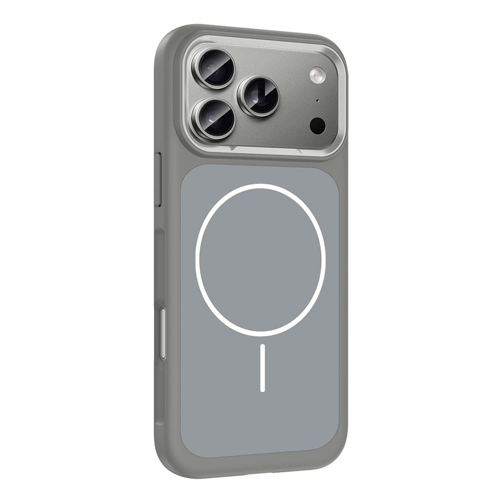 Apple iPhone 17 Pro Kılıf M-Safe Şarj Özellikli Metal Kamera Çerçeveli Zore Sanremo Silikon Kapak Lacivert