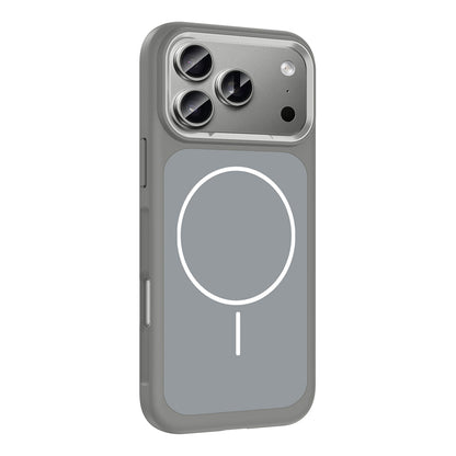 Apple iPhone 17 Pro Kılıf M-Safe Şarj Özellikli Metal Kamera Çerçeveli Zore Sanremo Silikon Kapak Beyaz