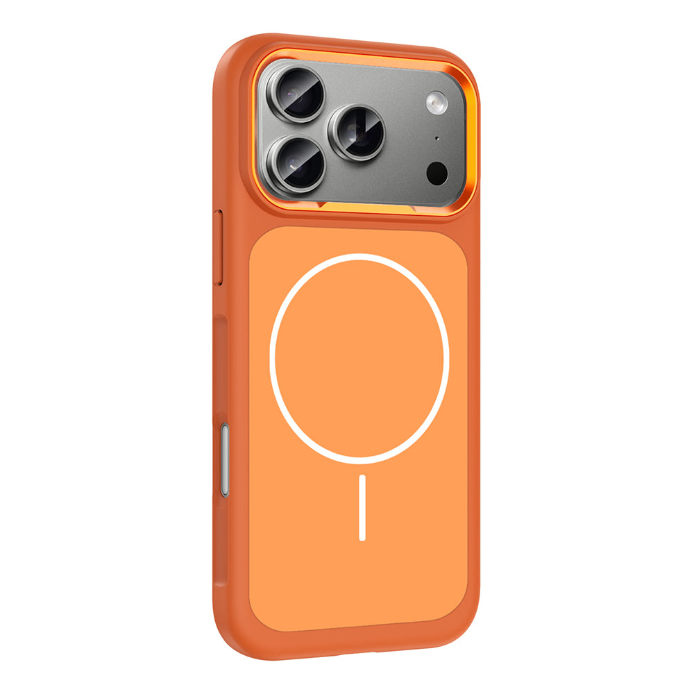 Apple iPhone 17 Pro Kılıf M-Safe Şarj Özellikli Metal Kamera Çerçeveli Zore Sanremo Silikon Kapak Siyah