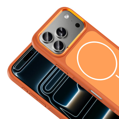 Apple iPhone 17 Pro Kılıf M-Safe Şarj Özellikli Metal Kamera Çerçeveli Zore Sanremo Silikon Kapak Gri