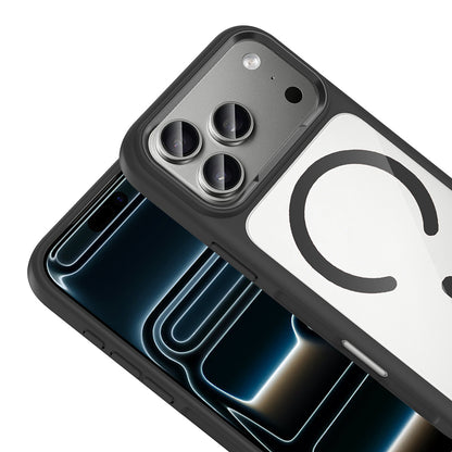 Apple iPhone 17 Pro Kılıf M-Safe Şarj Özellikli Metal Kamera Çerçeveli Zore Tiko Kapak Siyah