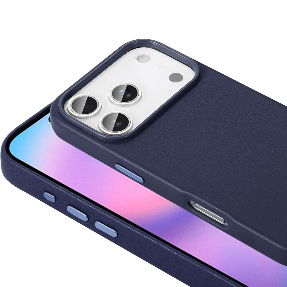 Apple iPhone 17 Pro Kılıf M-safe Şarj Özellikli PU Deri Görünümlü Zore Kupra Kapak Mor