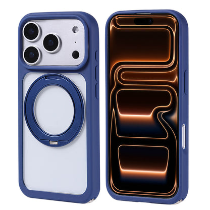 Apple iPhone 17 Pro Kılıf M-Safe Şarj Özellikli Standlı Zore Piza Silikon Kapak Turuncu