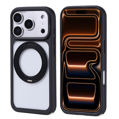 Apple iPhone 17 Pro Kılıf M-Safe Şarj Özellikli Standlı Zore Piza Silikon Kapak Siyah