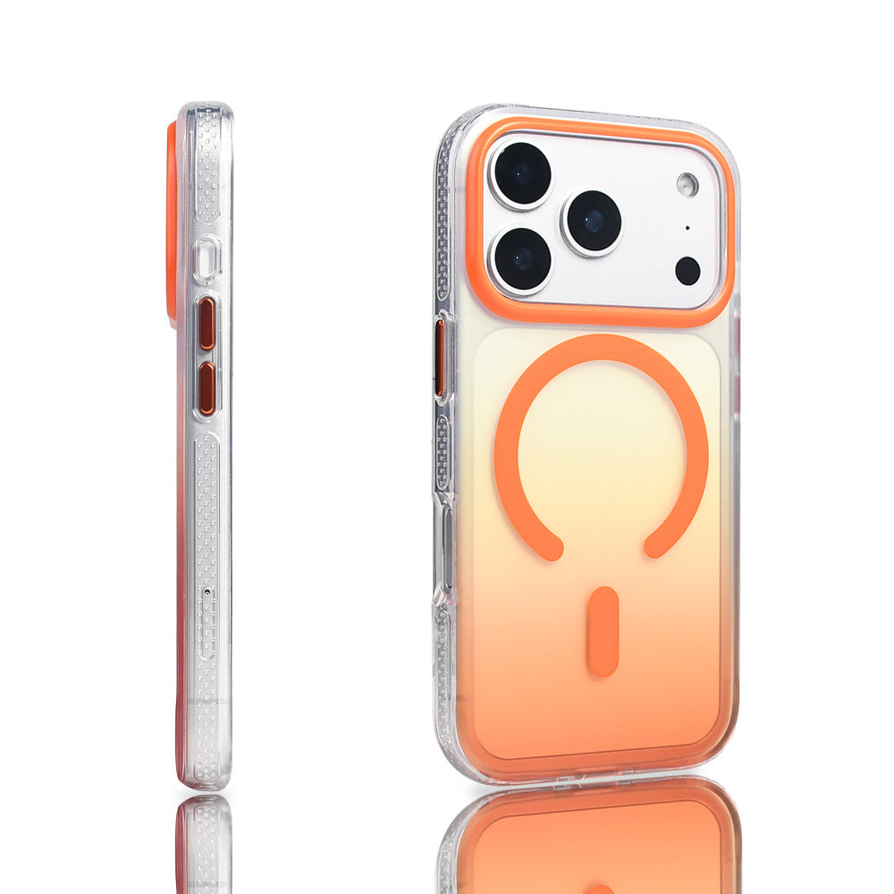 Apple iPhone 17 Pro Kılıf M-safe Şarj Özellikli Transparan Renk Geçişli Zore Toros Kapak Mavi