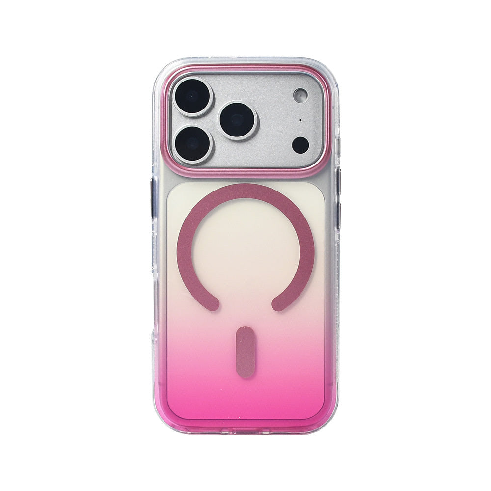 Apple iPhone 17 Pro Kılıf M-safe Şarj Özellikli Transparan Renk Geçişli Zore Toros Kapak Mavi