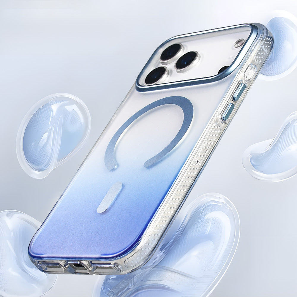 Apple iPhone 17 Pro Kılıf M-safe Şarj Özellikli Transparan Renk Geçişli Zore Toros Kapak Siyah