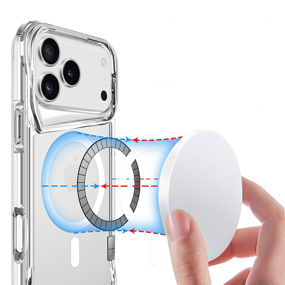 Apple iPhone 17 Pro Kılıf Zore M-safe Şarj Özellikli T-Max M-safe Kapak Şeffaf