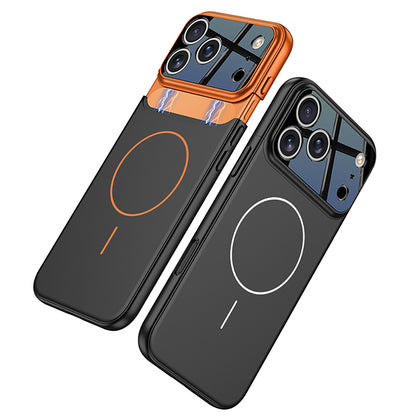 Apple iPhone 17 Pro Max Kılıf M-safe Şarj Özellikli Çift Parçalı Zore Napoli Kapak Lacivert-Siyah