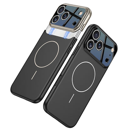 Apple iPhone 17 Pro Max Kılıf M-safe Şarj Özellikli Çift Parçalı Zore Napoli Kapak Lacivert-Siyah