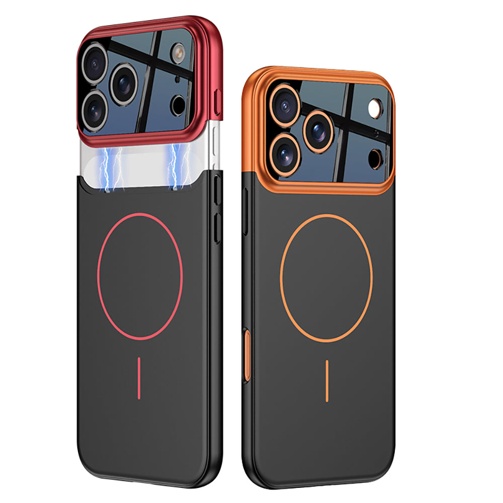 Apple iPhone 17 Pro Max Kılıf M-safe Şarj Özellikli Çift Parçalı Zore Napoli Kapak Lacivert-Siyah