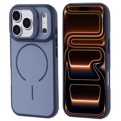 Apple iPhone 17 Pro Max Kılıf M-safe Şarj Özellikli Kamera Standlı Zore Notron Kapak Siyah