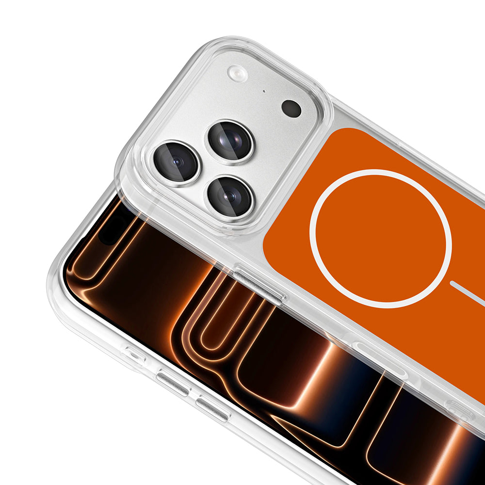 Apple iPhone 17 Pro Max Kılıf M-Safe Şarj Özellikli Metal Buton Tasarımlı Zore İkonik Sert Silikon Kapak Mavi