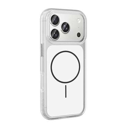 Apple iPhone 17 Pro Max Kılıf M-Safe Şarj Özellikli Metal Buton Tasarımlı Zore İkonik Sert Silikon Kapak Siyah