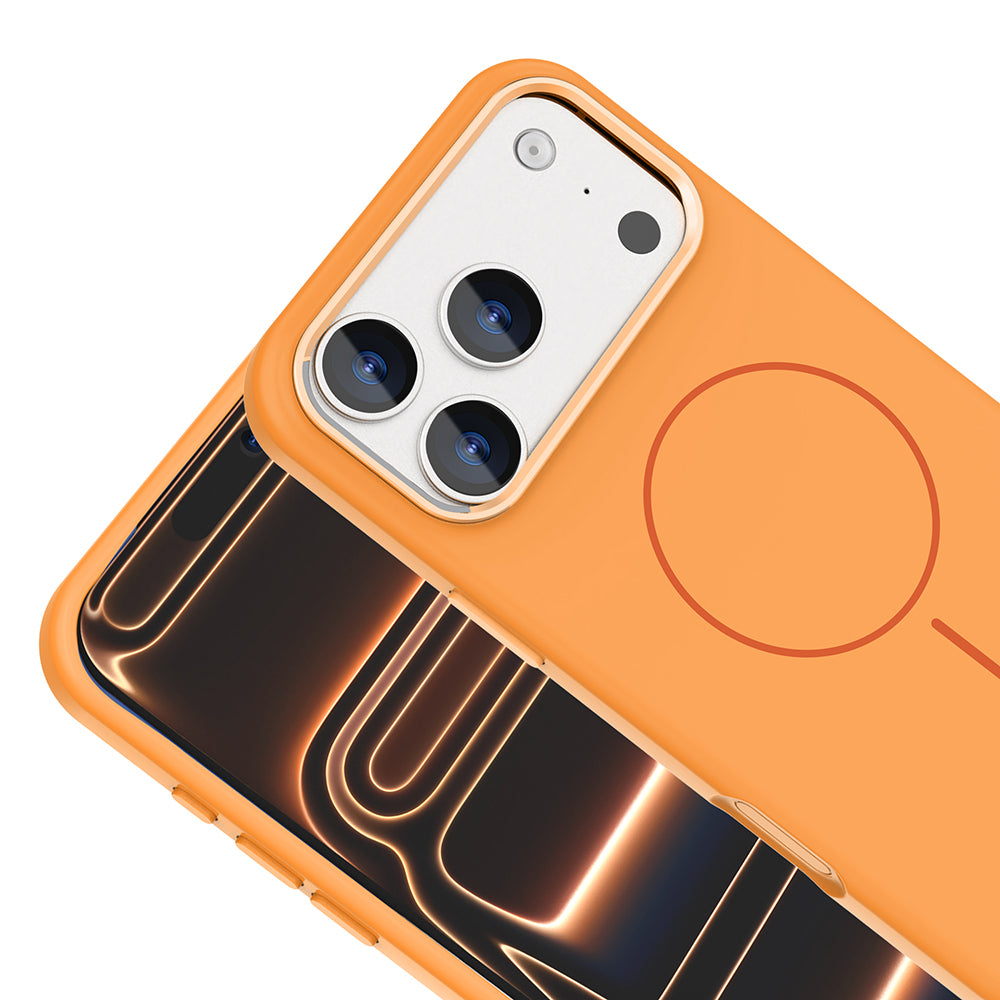 Apple iPhone 17 Pro Max Kılıf M-Safe Şarj Özellikli Metal Kamera Çerçeveli Zore Edi Silikon Kapak Siyah