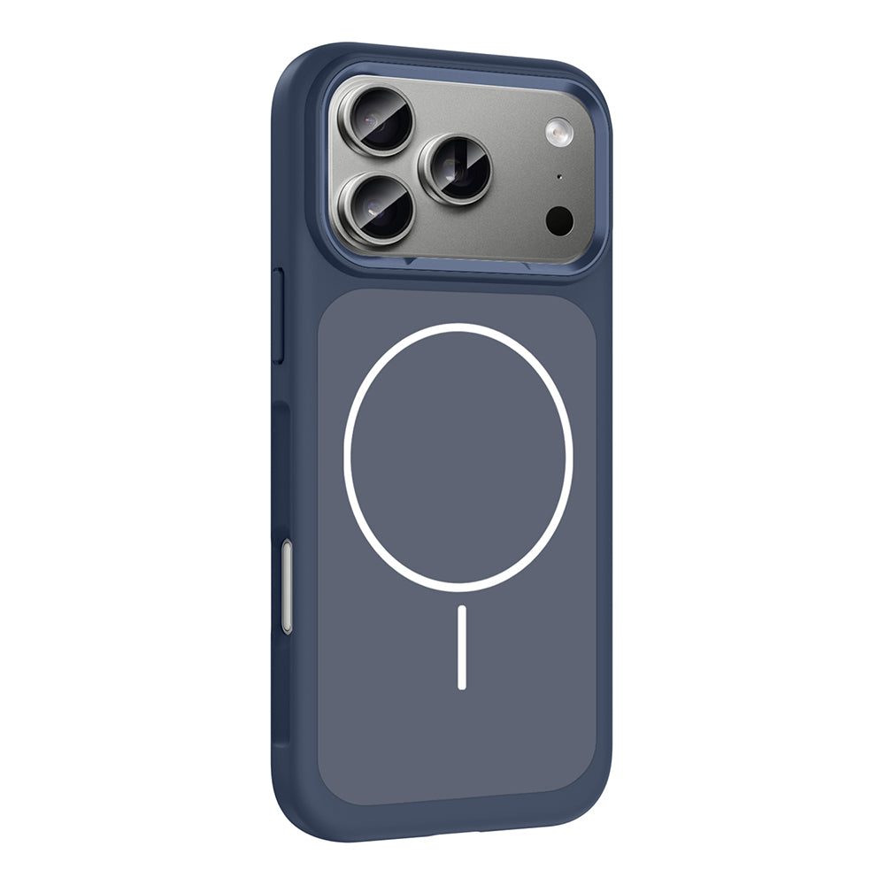 Apple iPhone 17 Pro Max Kılıf M-Safe Şarj Özellikli Metal Kamera Çerçeveli Zore Sanremo Silikon Kapak Gri