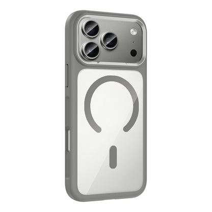 Apple iPhone 17 Pro Max Kılıf M-Safe Şarj Özellikli Metal Kamera Çerçeveli Zore Tiko Kapak Gri