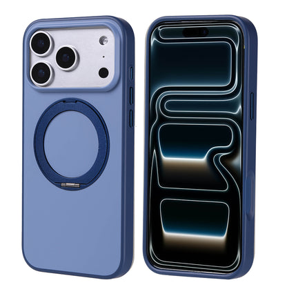 Apple iPhone 17 Pro Max Kılıf M-Safe Şarj Özellikli Standlı Zore Proton Silikon Kapak Lacivert