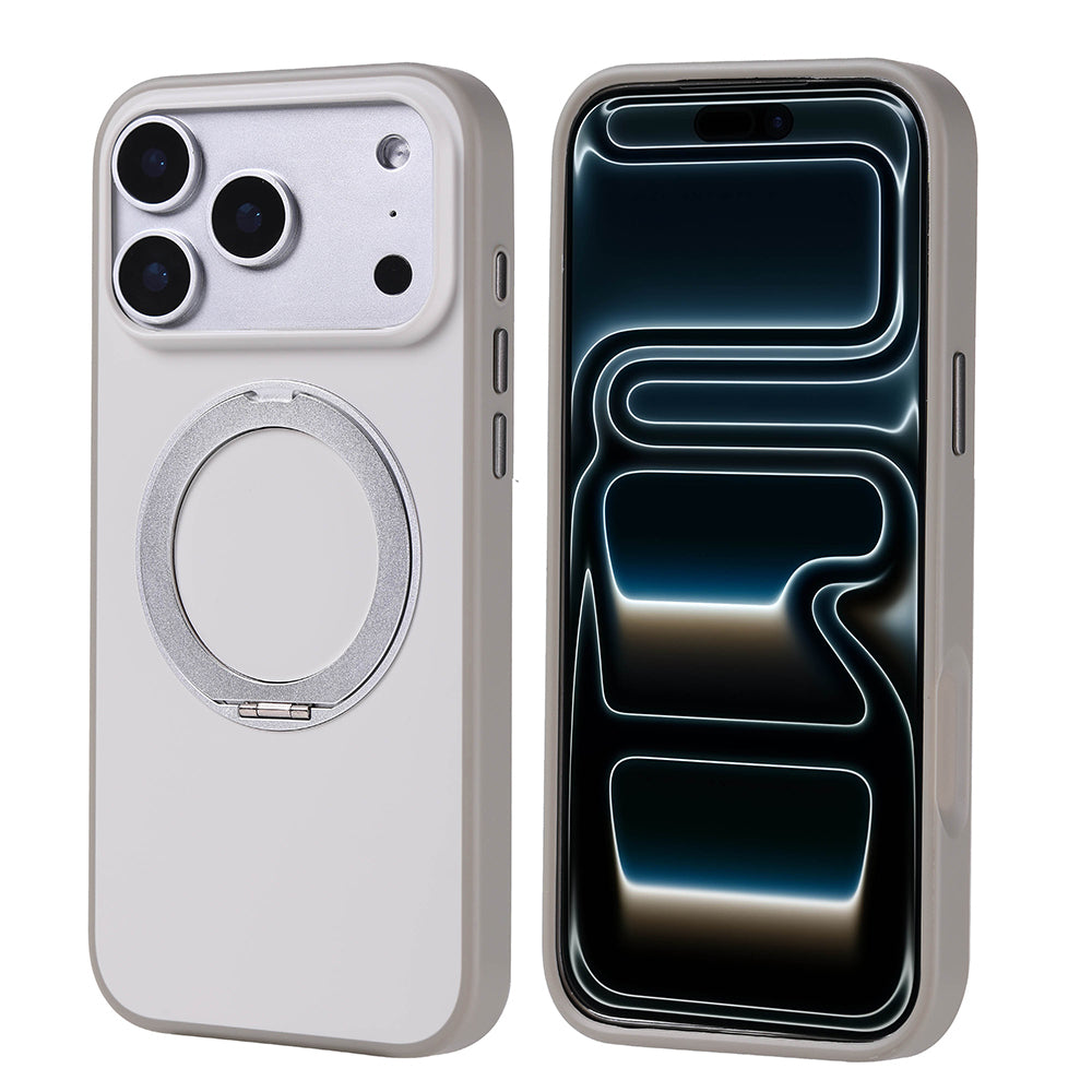 Apple iPhone 17 Pro Max Kılıf M-Safe Şarj Özellikli Standlı Zore Proton Silikon Kapak Gri