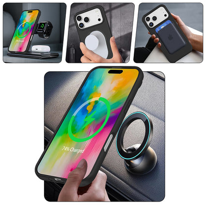 Apple iPhone 17 Pro Max Kılıf M-safe Şarj Özellikli Standlı Zore Samara Kapak Turuncu