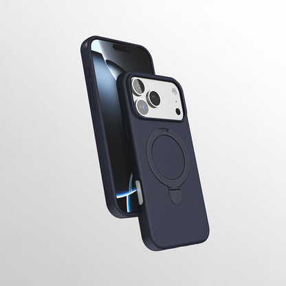 Apple iPhone 17 Pro Max Kılıf M-safe Şarj Özellikli Standlı Zore Samara Kapak Lacivert