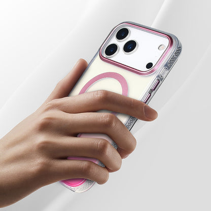 Apple iPhone 17 Pro Max Kılıf M-safe Şarj Özellikli Transparan Renk Geçişli Zore Toros Kapak Mavi