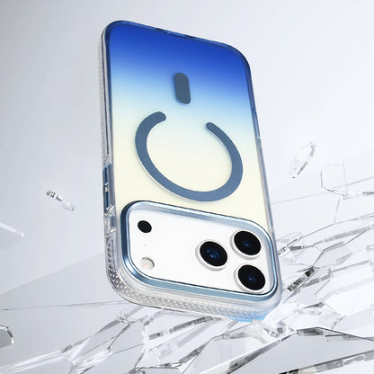 Apple iPhone 17 Pro Max Kılıf M-safe Şarj Özellikli Transparan Renk Geçişli Zore Toros Kapak Rose Gold