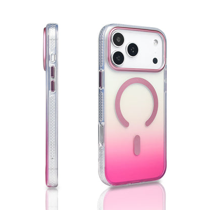 Apple iPhone 17 Pro Max Kılıf M-safe Şarj Özellikli Transparan Renk Geçişli Zore Toros Kapak Turuncu