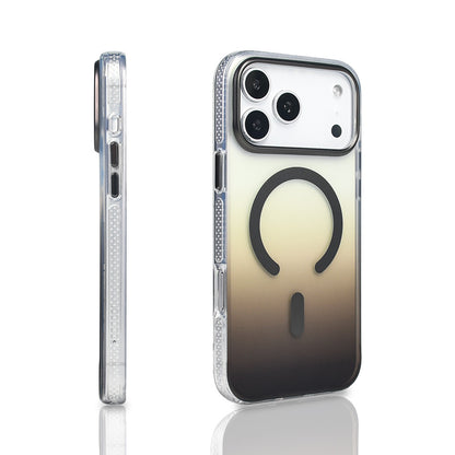 Apple iPhone 17 Pro Max Kılıf M-safe Şarj Özellikli Transparan Renk Geçişli Zore Toros Kapak Rose Gold