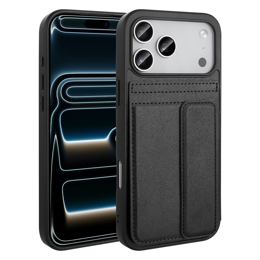 Apple iPhone 17 Pro Max Kılıf PU Deri Kartlıklı Zore Sevilla Kapak Siyah