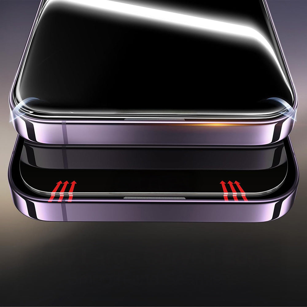 Apple iPhone 17 Pro Max Zore 2.5D Oliv Privacy Temperli Cam Ekran Koruyucu + Kolay Uygulama Aparatı Siyah