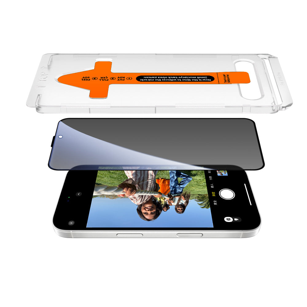 Apple iPhone 17 Zore 2.5D Oliv Privacy Temperli Cam Ekran Koruyucu + Kolay Uygulama Aparatı Siyah